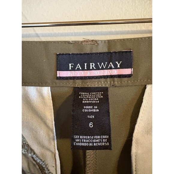 Fairway Golf & Resort Bermuda‎ Flat Front Golf Shorts, Women SZ 6 Khaki Green - Picture 5 of 8